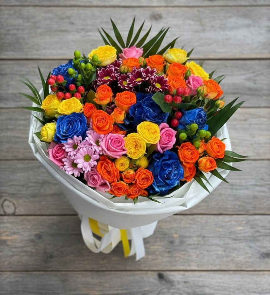 Букет цветов из: Розы и Хризантемы в Спартак