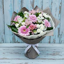 Букет цветов из:  Герберы, Альстромерии и Хризантемы в Спартак