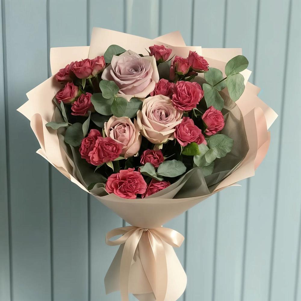 Букет цветов из: Гвоздики и Розы в Спартак