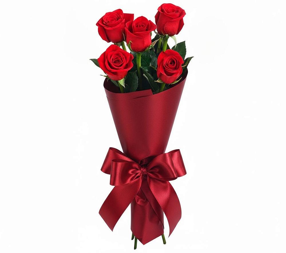 Букет 5 Красных роз Эдлесс Лав в Спартак
