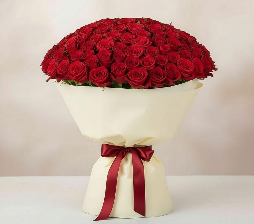 Букет 101 Красная роза Милано в Спартак