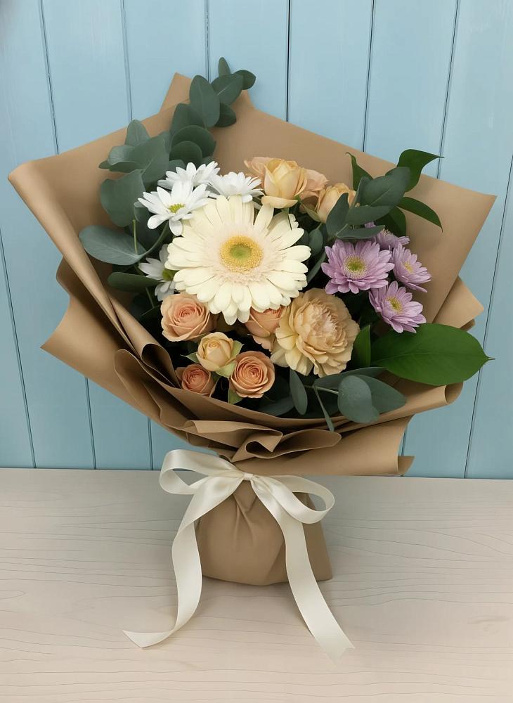 Букет цветов из: Герберы и Хризантемы в Спартак