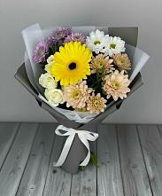 Букет цветов из:  Розы, Герберы и Хризантемы #REPLACE_PRED# Спартак