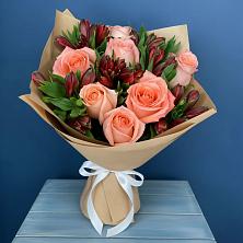 Букет цветов из:  Розы и Альстромерии в Спартак
