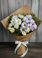 Букет цветов из:  Хризантемы и Розы в Спартак