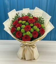 Букет цветов из:  Розы и Хризантемы в Спартак