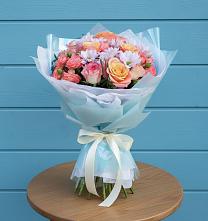 Букет цветов из:  Хризантемы и Розы в Спартак